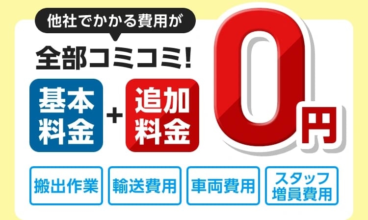 他社でかかる費用が全部コミコミ！